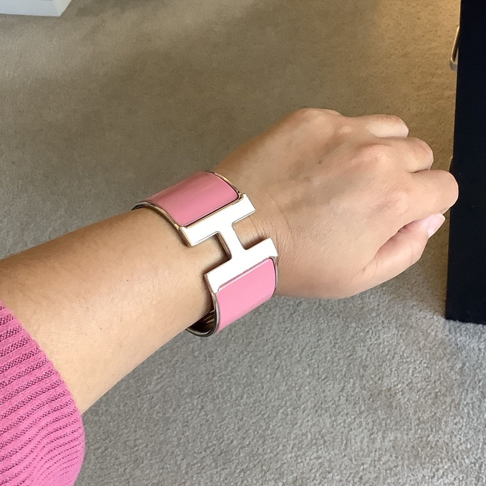 Hermès Pink H Cuff Bracelet